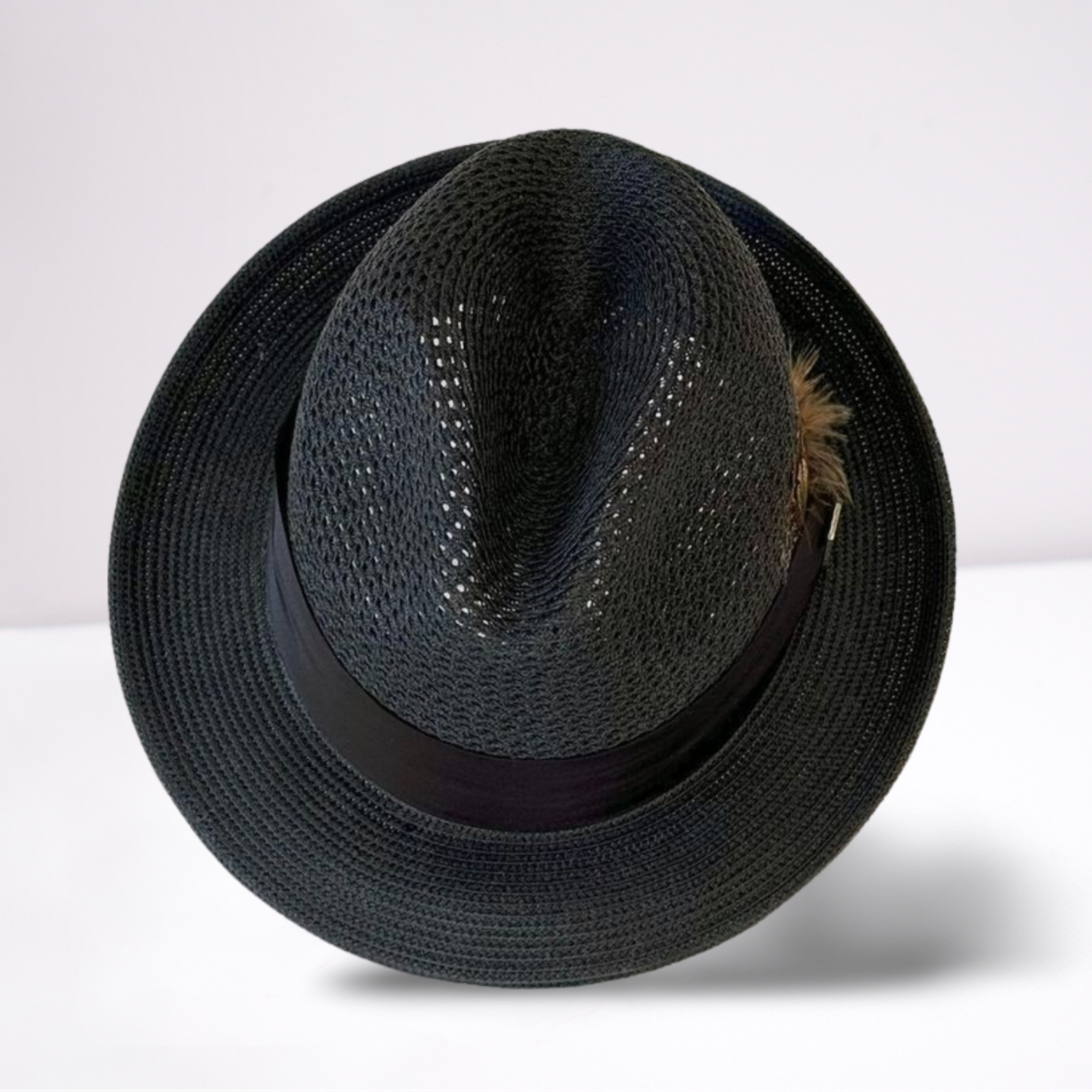Black Ribbon Band Mens Hat